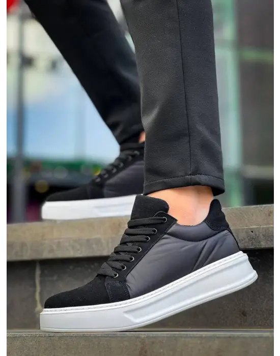 Omarı Yüksek Taban Siyah Paraşüt Günlük Spor Ayakkabı