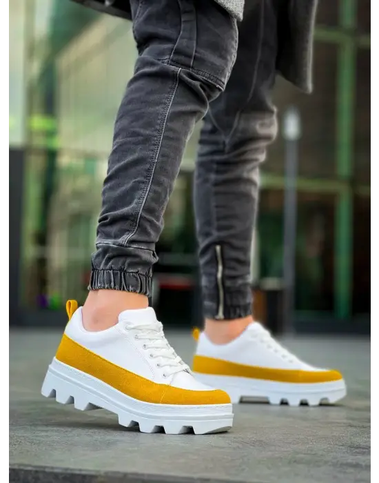 Omarı Yüksek Taban Detaylı Beyaz Günlük Spor Ayakkabı