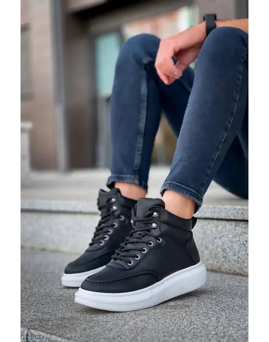 Omarı Siyah Yüksek Taban Erkek Bilek Bot