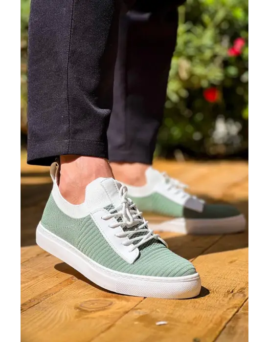 Omarı Yeşil Triko Yüksek Taban Erkek Günlük Ayakkabı