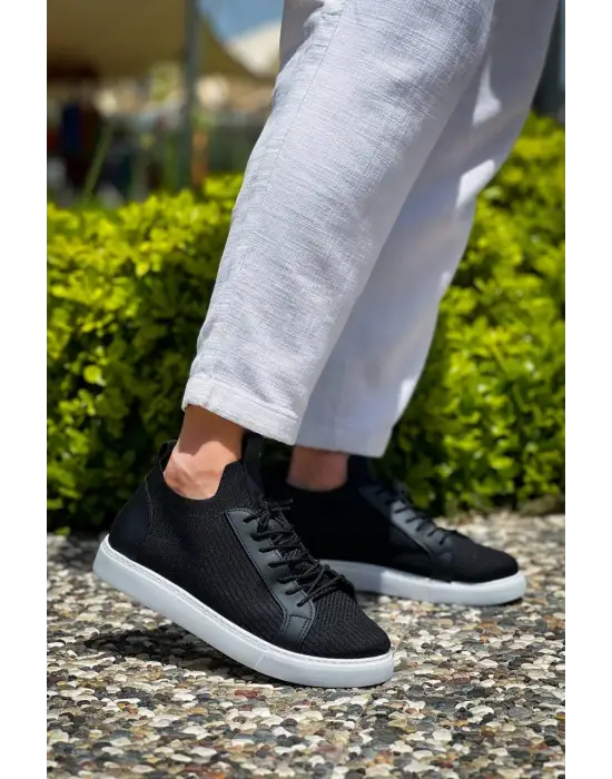 Omarı Siyah Triko Bağcıklı Günlük Erkek Ayakkabı