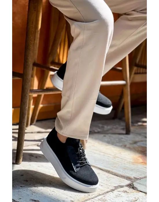 Omarı Siyah Triko Bağcıklı Erkek Günlük Ayakkabı