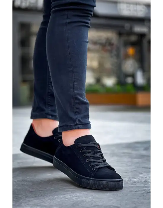 Omarı Siyah Yüksek Taban Bağcıklı Erkek Günlük Ayakkabı