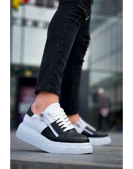 Omarı Siyah Detaylı Yüksek Taban Günlük Spor Ayakkabı