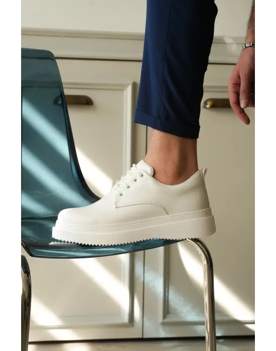 BR-16 Benorra Beyaz Cilt Günlük Erkek Ayakkabı