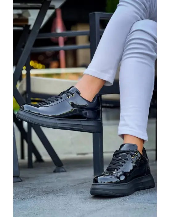 Modern Kömür Rugan Ayakkabı