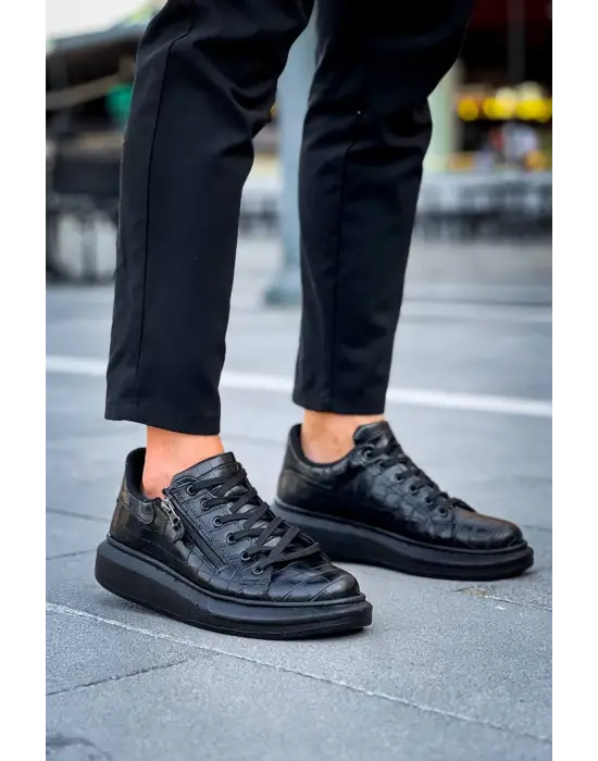 Omarı Yüksek Performanslı Kömür Fermuarlı Erkek Günlük Ayakkabı