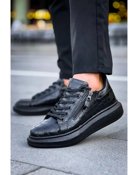 Omarı Yüksek Performanslı Kömür Fermuarlı Erkek Günlük Ayakkabı