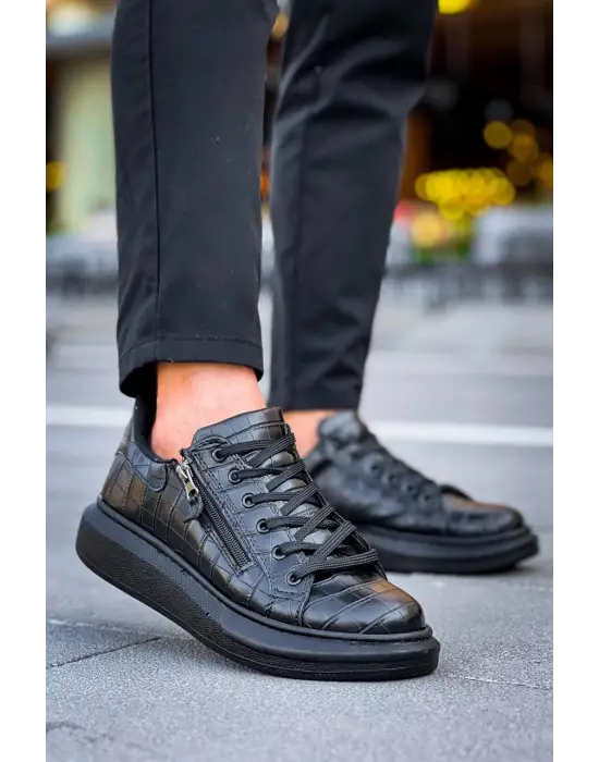 Modern Fermuar Ve Bağcıklı Erkek Ayakkabı
