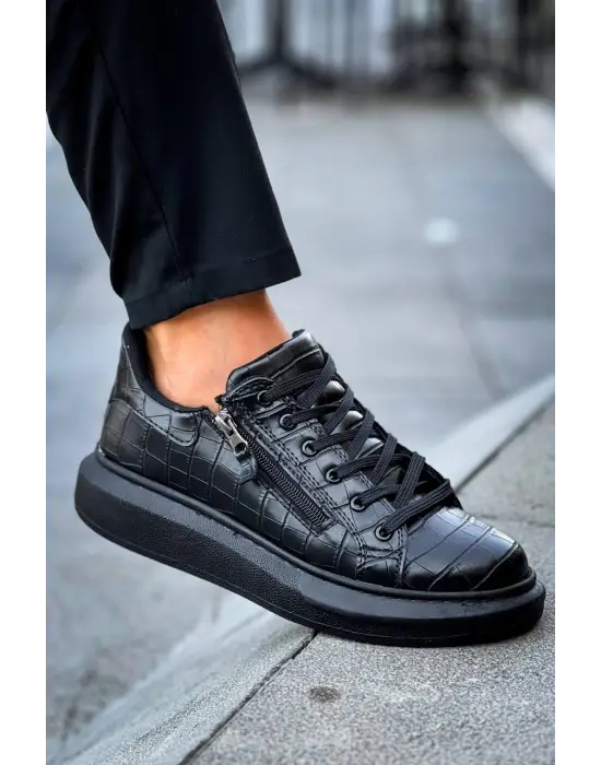 Modern Fermuar Ve Bağcıklı Erkek Ayakkabı