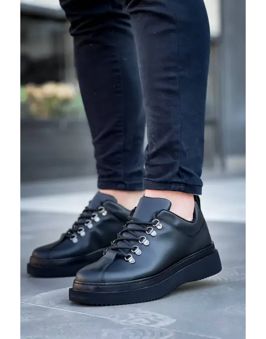 Modern Yüksek Taban Bağcıklı Erkek Ayakkabı