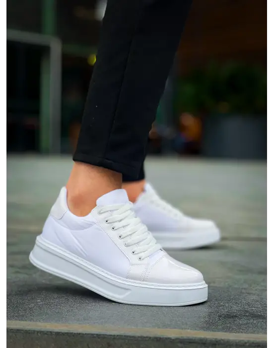 Modern Beyaz Rugan Spor Ayakkabı