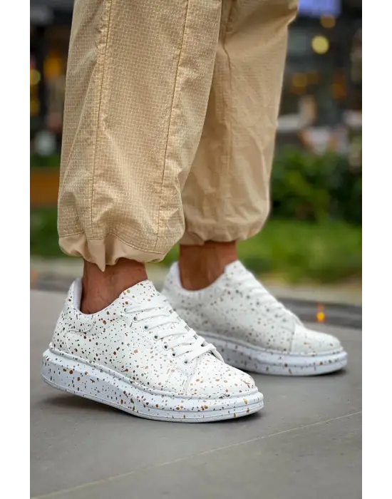 Omarı Beyaz Gold Bağcıklı Günlük Erkek Ayakkabı