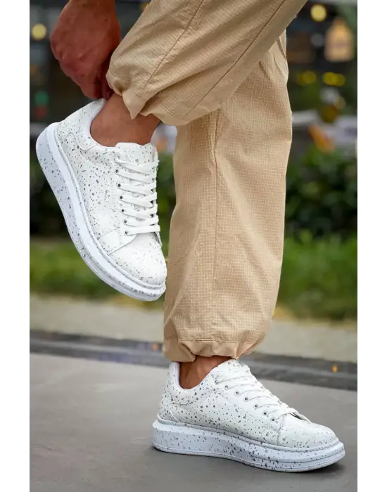 Omarı Beyaz Silwer Bağcıklı Günlük Erkek Ayakkabı