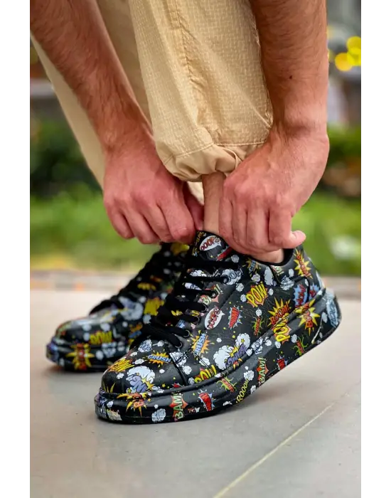 Modern Siyah Bağcıklı Erkek Ayakkabı