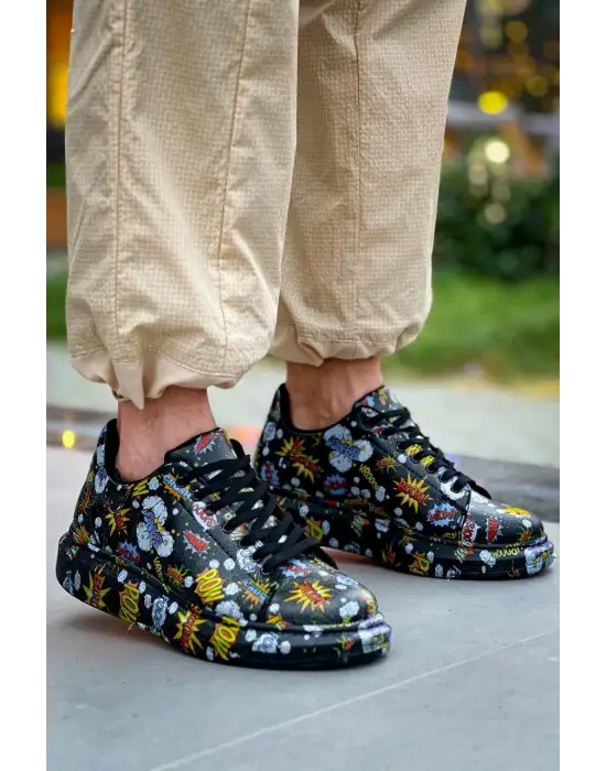 Modern Siyah Bağcıklı Erkek Ayakkabı