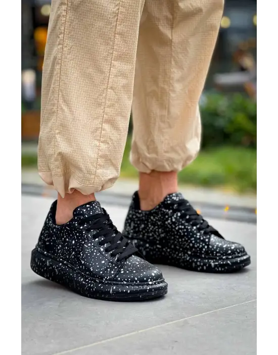 Özgün Siyah Gold Bağcıklı Erkek Ayakkabı