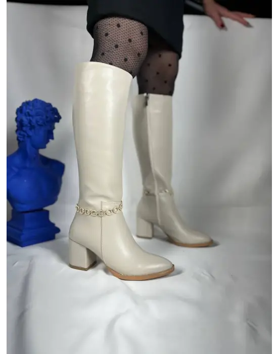 BR-505 Benorra Bej Günlük Kadın Çizme