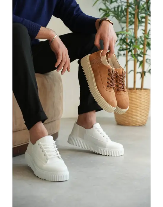 Modern Beyaz Cilt Erkek Ayakkabı