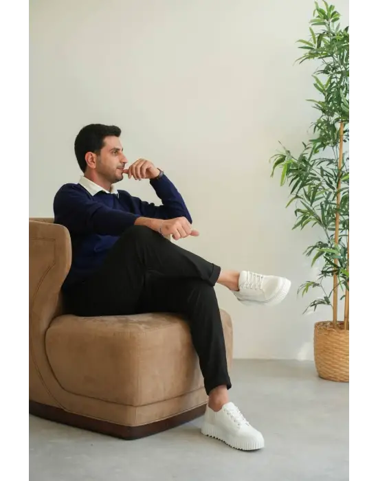 BR-516 Benorra Beyaz Cilt Günlük Erkek Ayakkabı