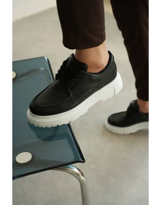 Modern Siyah Cilt Erkek Ayakkabı