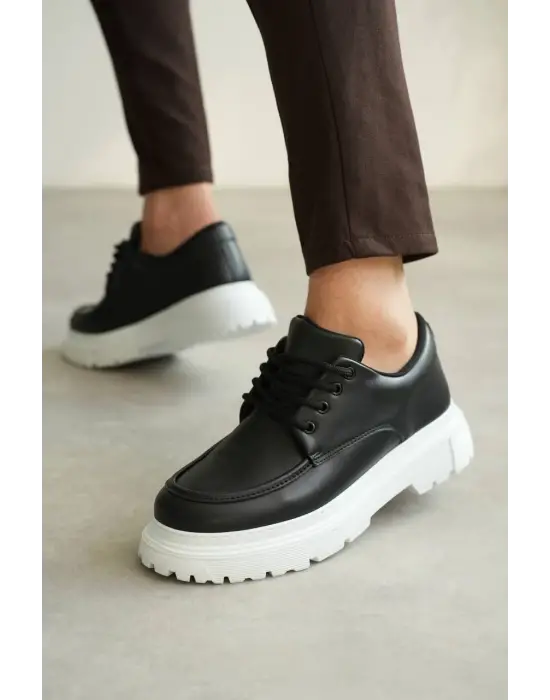 Modern Siyah Cilt Erkek Ayakkabı