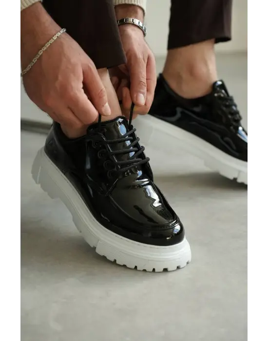 Modern Siyah Rugan Erkek Ayakkabı