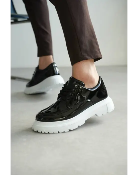 Modern Siyah Rugan Erkek Ayakkabı