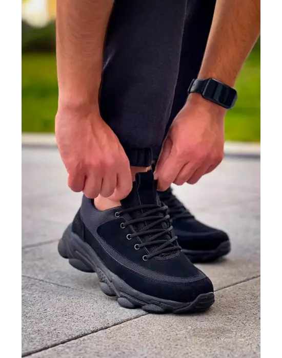 Modern Yüksek Taban Bağcıklı Erkek Ayakkabı