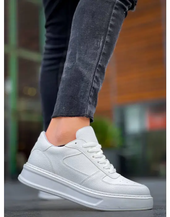 Omarı Yüksek Taban Beyaz Günlük Spor Ayakkabı