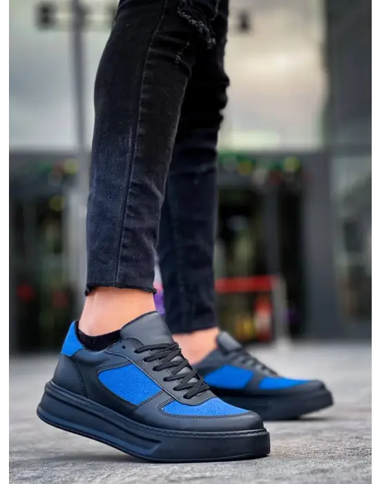 Omarı Siyah Yüksek Taban Günlük Spor Ayakkabı