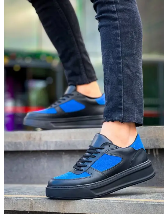 Omarı Siyah Yüksek Taban Günlük Spor Ayakkabı