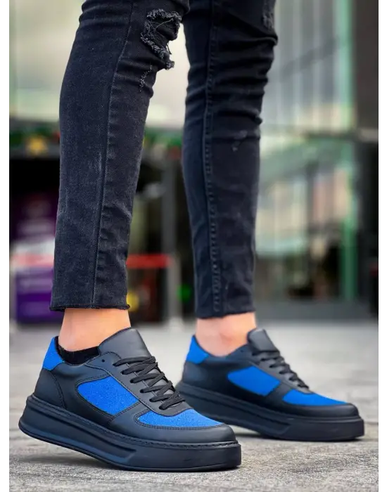 Omarı Siyah Yüksek Taban Günlük Spor Ayakkabı