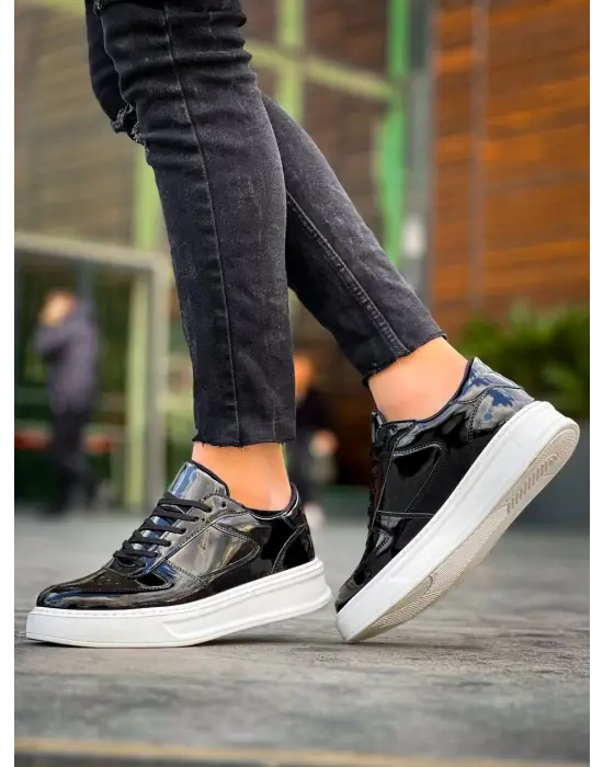 Trend Rugan Detaylı Yüksek Taban Günlük Spor Ayakkabı