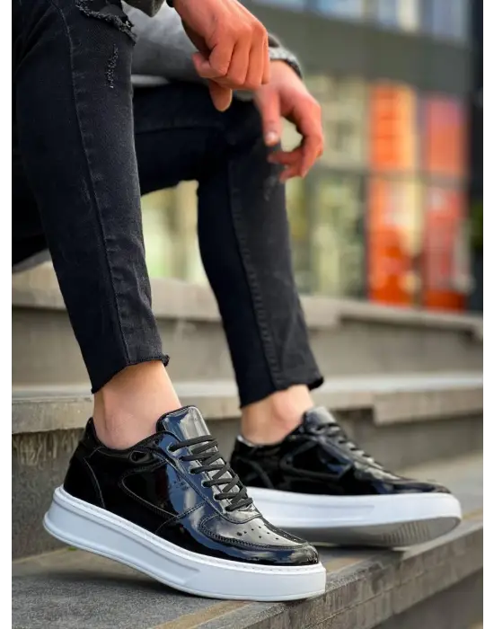 Trend Rugan Detaylı Yüksek Taban Günlük Spor Ayakkabı