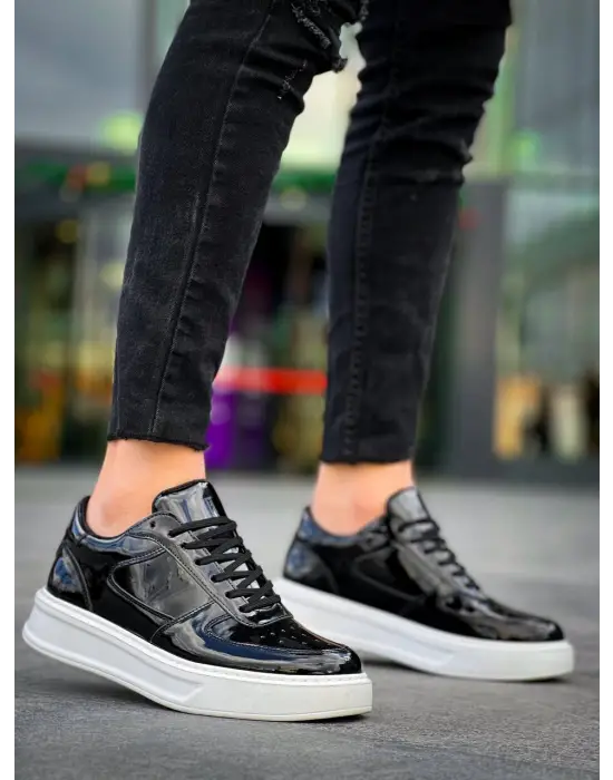 Trend Rugan Detaylı Yüksek Taban Günlük Spor Ayakkabı