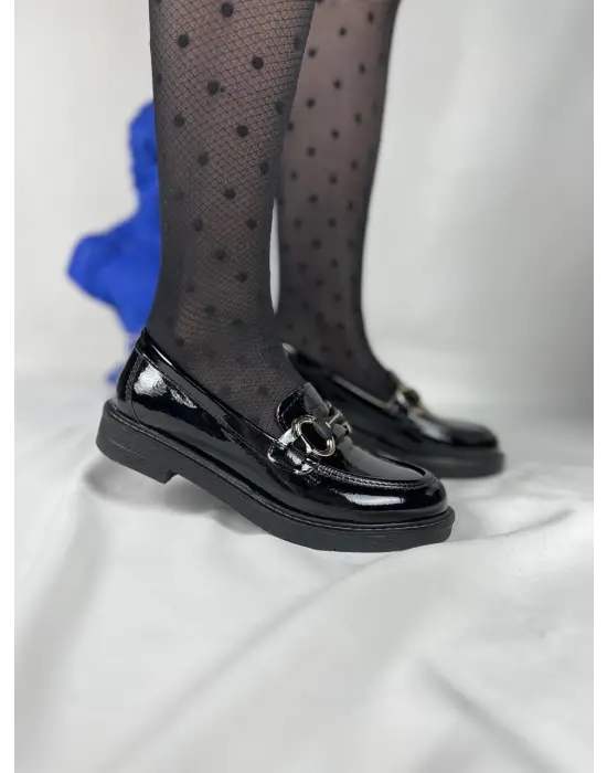 BR-801 Benorra Kömür Rugan Günlük Kadın Babet