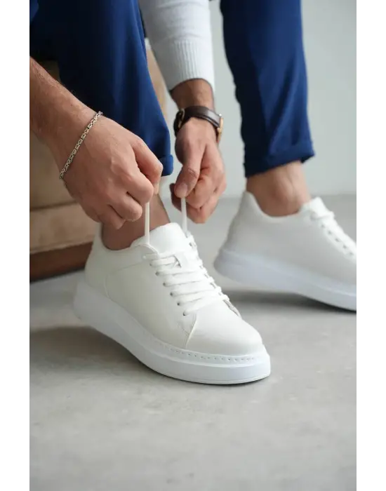 BR-B2 Benorra Beyaz Cilt Günlük Erkek Ayakkabı