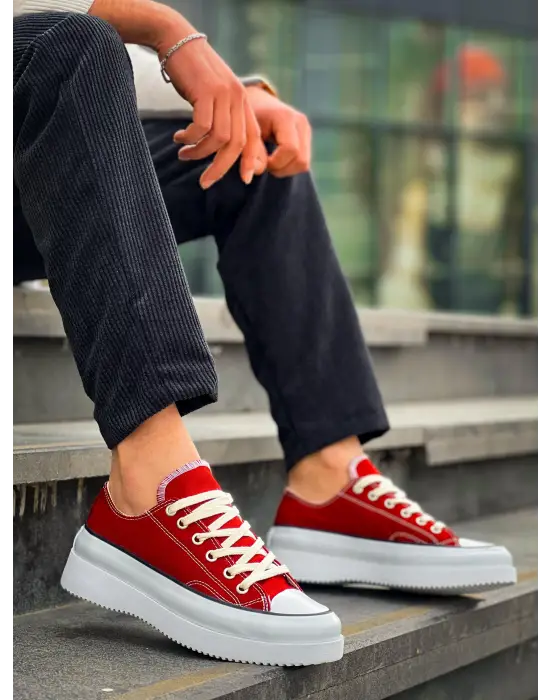 Trend Beyaz Yüksek Taban Spor Ayakkabı