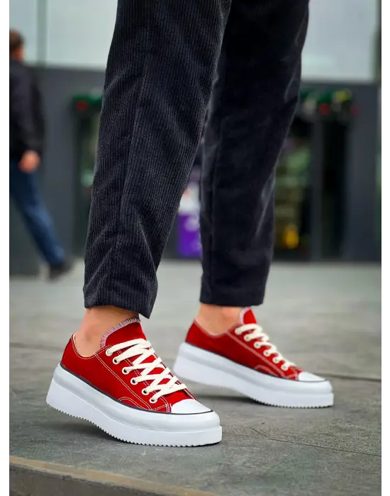 Trend Beyaz Yüksek Taban Spor Ayakkabı