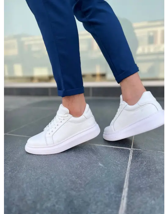 BR-D46 Benorra Beyaz Deri Günlük Erkek Ayakkabı