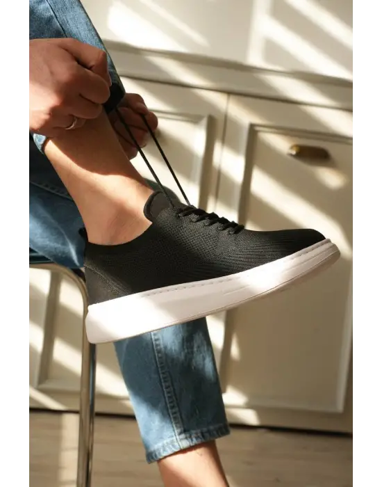 BR-M101 Benorra Siyah Triko Bağcıklı Günlük Erkek Ayakkabı