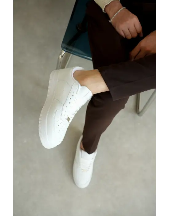 BR-N09 Benorra Beyaz Cilt Günlük Erkek Ayakkabı