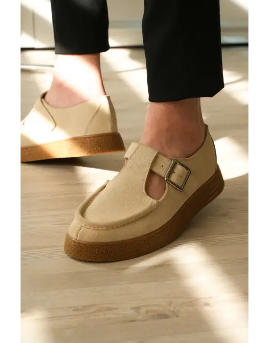 BR-T30 Benorra Bej Kahve Taban Günlük Erkek Sandalet