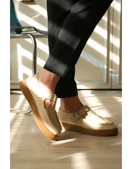 BR-T30 Benorra Bej Kahve Taban Günlük Erkek Sandalet