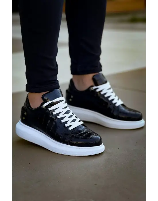 Modern SİYAH Crocodile Erkek Ayakkabı