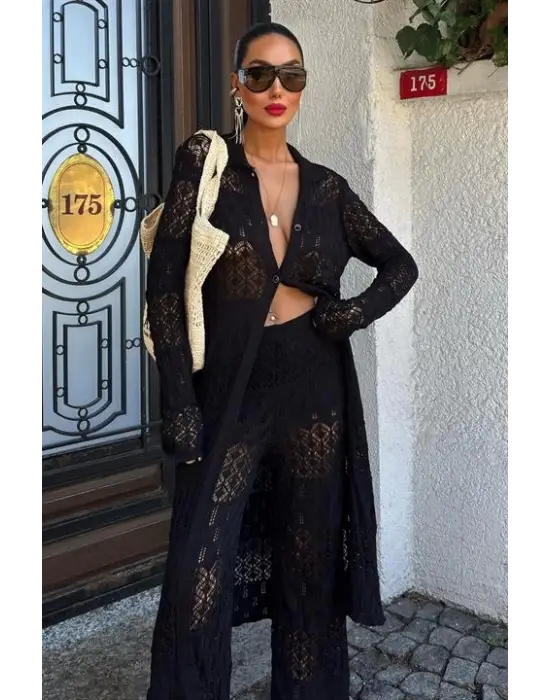 Omarı Zarif Ajurlu Uzun Hırka Takımı