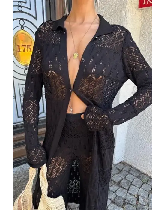 Omarı Zarif Ajurlu Uzun Hırka Takımı