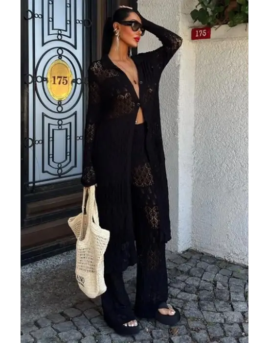 Omarı Zarif Ajurlu Uzun Hırka Takımı