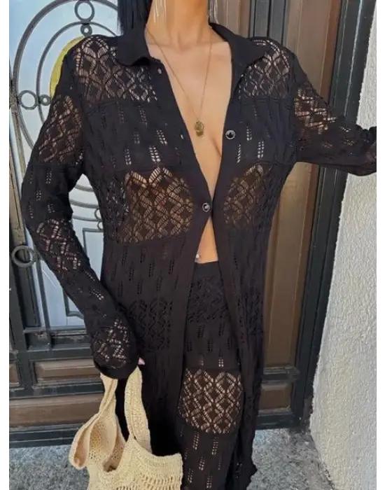 Omarı Zarif Ajurlu Uzun Hırka Takımı